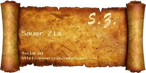 Sauer Zia névjegykártya